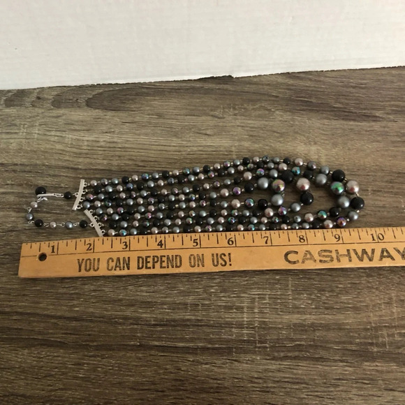 Faux Black Pearl Multi-strand Necklace - Picture 7 of 7